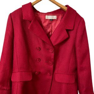 Tahari Red Double Breasted Short Jacket - Size 14 -